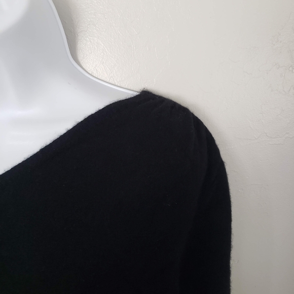 Catherine Malandrino NWT Women's XL Black Cashmere Blend One Shoulder Sweater - Picture 5 of 9